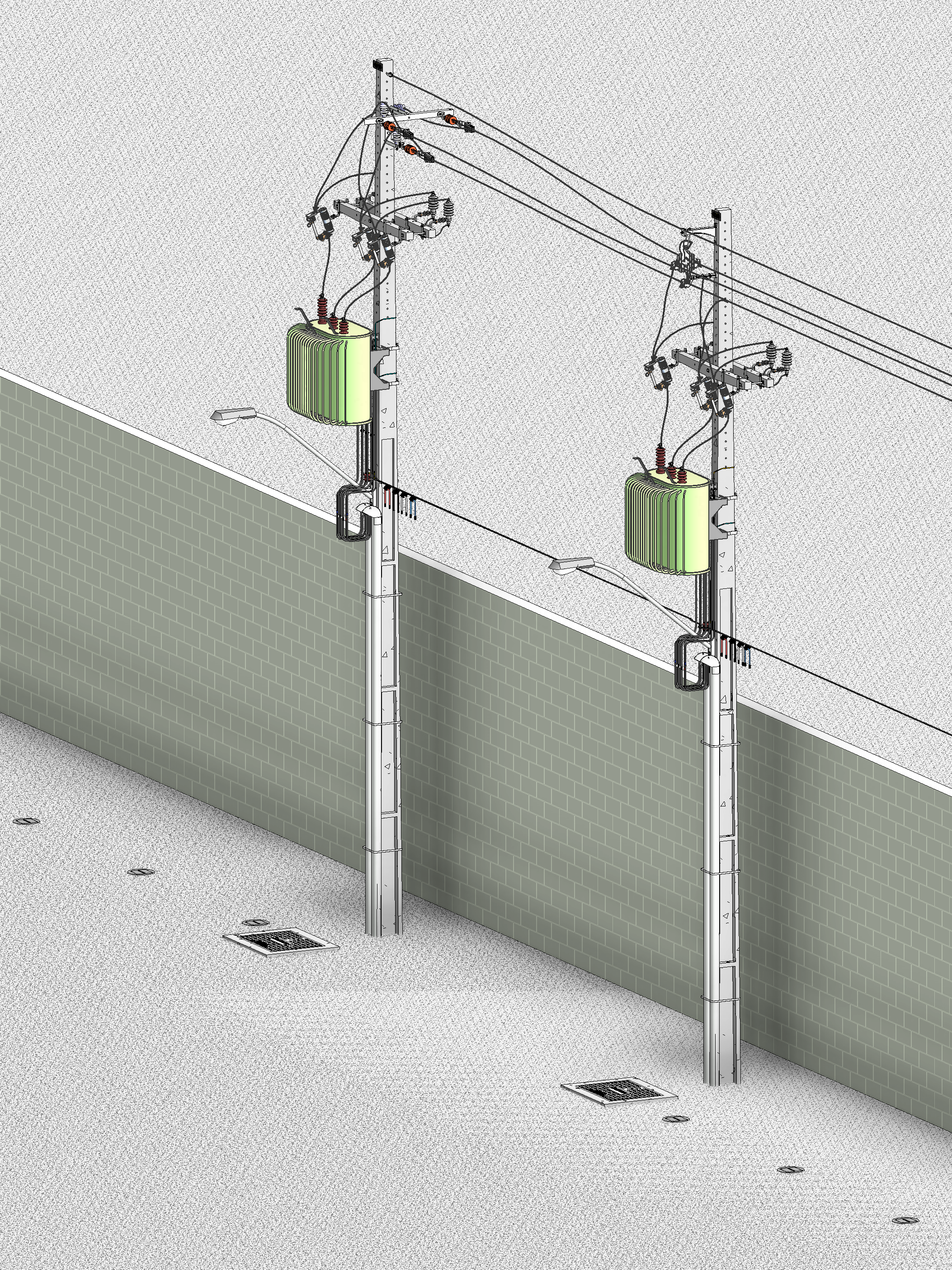 Transformadores de 300 kVA para os setores administrativo e climatização